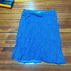 Velvet, blue, white, midi skirt